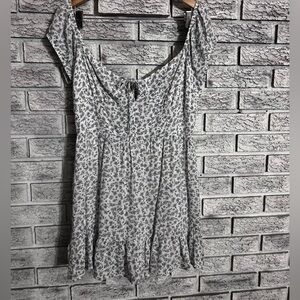 Garage Light Gray Floral Mini Dress with romper shorts